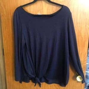 XL Black lightweight sweater with knot